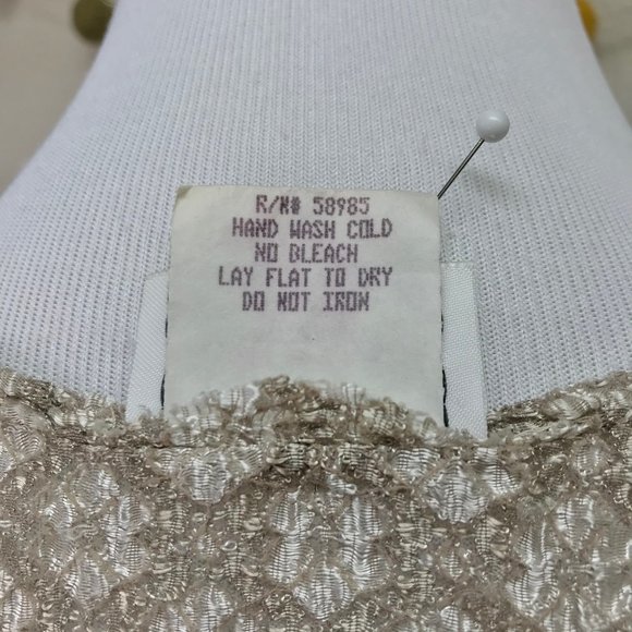 Clio Neutral Textured Career Top in Tan/Sand/Beige Color - Petite Medium - Picture 13 of 15